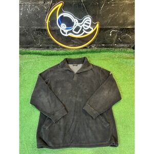 Hugo Boss Ski 1/4 Zip Up Black Pullover Fleece Sweater Shirt‎ Mens Large